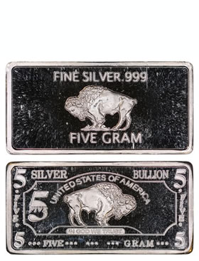 Bergmint.com | 5 Gram .999 Fine Pure Solid Silver Bar